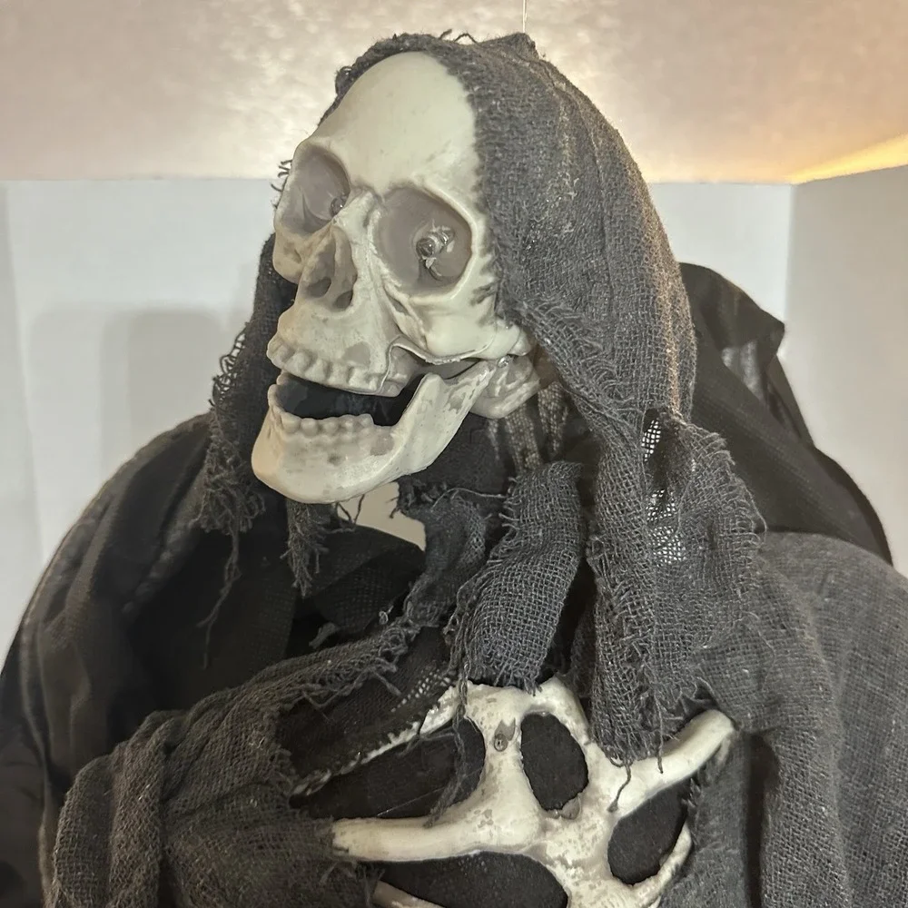 Halloween Animated Reaper Moving WingsFlashing Eyes Spooky Decoration Parts Read